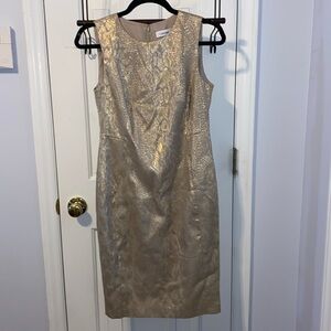 Calvin Klein Brocade Snake Print sheath , fully lined, sz. 2